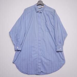 Vintage Victoria’s Secret Cotton Night Shirt Blue Pinstripe Oversized Loungewear